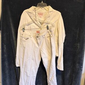 Aeropostale Vintage  Women's Off-White Blazer and corduroy bell bottoms set